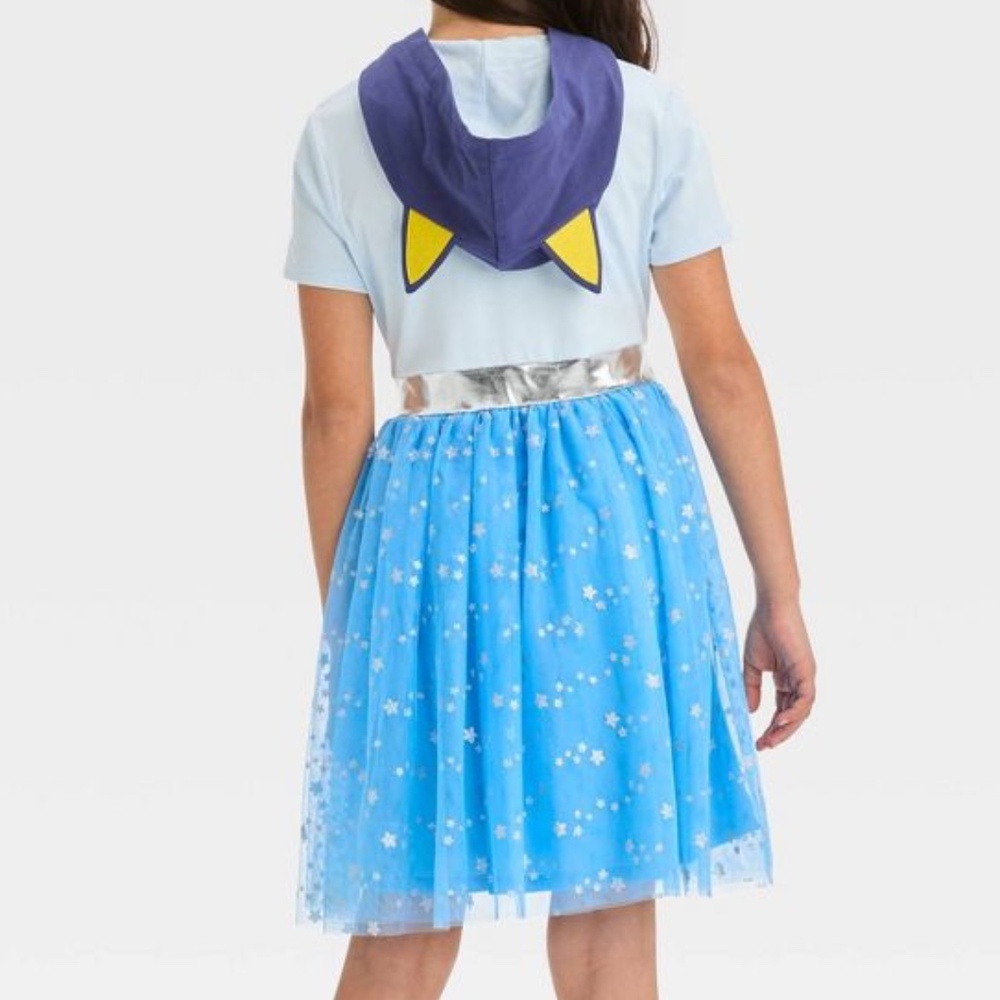 Girls Bluey Hooded Tutu Dress Blue NWT - Picture 2 of 2